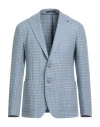 Tagliatore Man Blazer Sky Blue Size 38 Virgin Wool, Polyamide In Blue