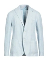 Tagliatore Man Blazer Sky Blue Size 42 Linen, Virgin Wool