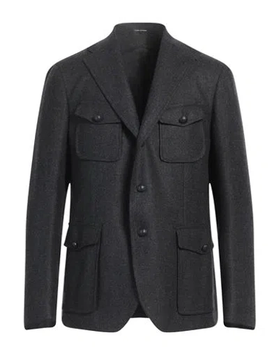 Tagliatore Man Blazer Steel Grey Size 44 Virgin Wool, Polyamide, Cashmere In Gray