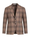 Tagliatore Man Blazer Tan Size 38 Virgin Wool, Polyamide In Brown