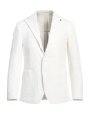 Tagliatore Man Blazer Ivory Size 40 Cotton In Neutral