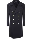 Tagliatore Double-breasted Coat Gold Buttons In Black