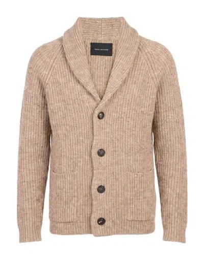 Tagliatore Man Cardigan Beige Size 38 Baby Alpaca Wool, Merino Wool, Polyamide In Multi