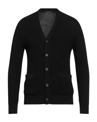 Tagliatore Man Cardigan Black Size 42 Virgin Wool