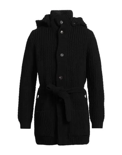 Tagliatore Man Cardigan Black Size 42 Wool, Polyamide