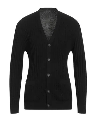 Tagliatore Man Cardigan Black Size 44 Virgin Wool