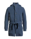 Tagliatore Man Cardigan Blue Size 40 Wool, Polyamide In Blue