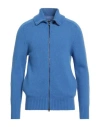 Tagliatore Man Cardigan Bright Blue Size 38 Wool, Polyamide In Blue