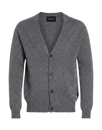 Tagliatore Man Cardigan Grey Size 36 Cashmere In Gray
