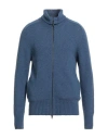 Tagliatore Man Cardigan Navy Size 38 Wool, Polyamide In Blue