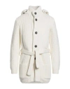 Tagliatore Man Cardigan Off White Size 40 Wool, Polyamide
