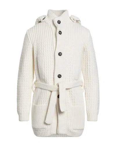 Tagliatore Man Cardigan Off White Size 40 Wool, Polyamide