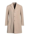 Tagliatore Man Coat Sand Size 44 Virgin Wool, Cashmere In Gray