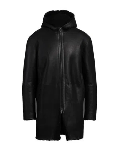 Tagliatore Man Coat Black Size 42 Shearling In Black
