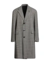Tagliatore Man Coat Black Size 44 Virgin Wool In Gray