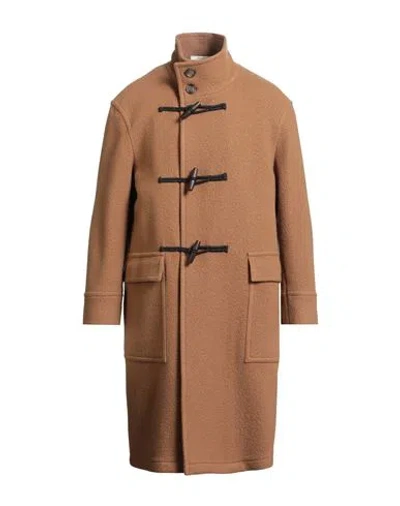 TAGLIATORE TAGLIATORE MAN COAT CAMEL SIZE 38 WOOL, POLYAMIDE