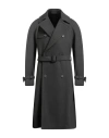 Tagliatore Man Coat Charcoal Size 38 Virgin Wool, Polyamide, Cashmere In Gray