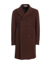 Tagliatore Man Coat Cocoa Size 44 Virgin Wool, Polyamide In Brown