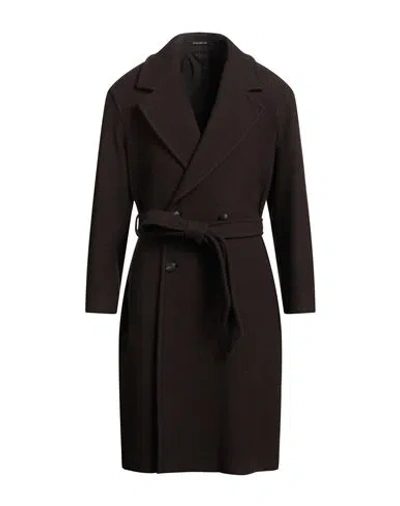 Tagliatore Man Coat Dark Brown Size 38 Virgin Wool, Polyamide