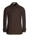 Tagliatore Man Coat Dark Brown Size 38 Virgin Wool, Polyamide, Cashmere