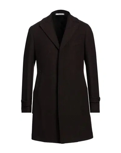 Tagliatore Single-breasted Notched Coat In Brown