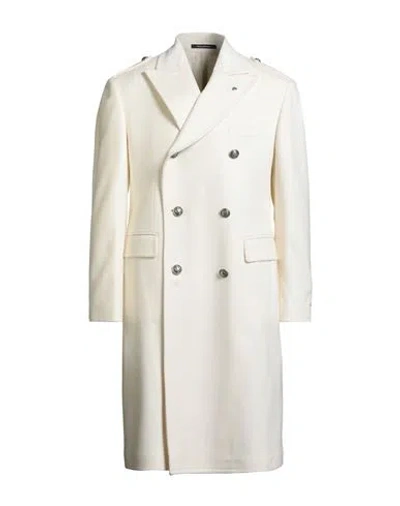 Tagliatore Man Coat Ivory Size 42 Virgin Wool In White