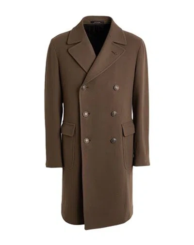 Tagliatore Man Coat Khaki Size 44 Virgin Wool, Polyamide, Cashmere In Sand