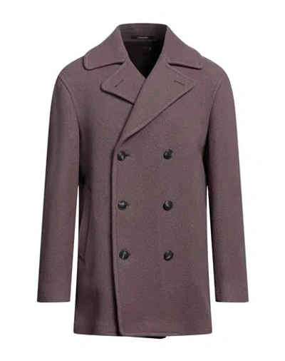 Tagliatore Man Coat Mauve Size 38 Wool, Polyamide In Purple