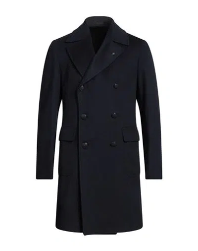 Tagliatore Man Coat Midnight Blue Size 38 Cashmere In Blue