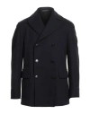 Tagliatore Blue Wool Blend Short Double-breasted Coat In Blue