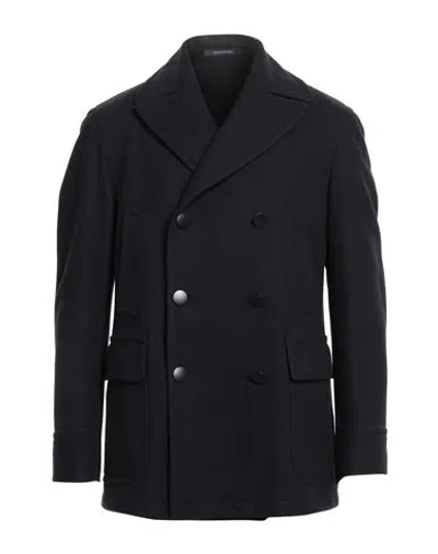 TAGLIATORE TAGLIATORE MAN COAT MIDNIGHT BLUE SIZE 38 VIRGIN WOOL, POLYAMIDE, CASHMERE