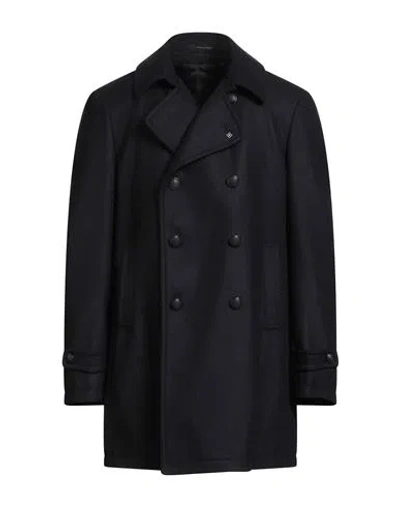 Tagliatore Man Coat Midnight Blue Size 42 Virgin Wool, Cashmere