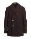 Tagliatore Man Coat Plum Size 38 Virgin Wool, Polyamide, Cashmere In Purple