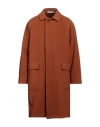 Tagliatore Man Coat Rust Size 36 Virgin Wool, Polyamide In Red
