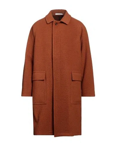 Tagliatore Man Coat Rust Size 36 Virgin Wool, Polyamide In Red