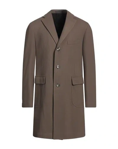 Tagliatore Man Coat Taupe Size 42 Virgin Wool, Polyamide, Cashmere In Brown
