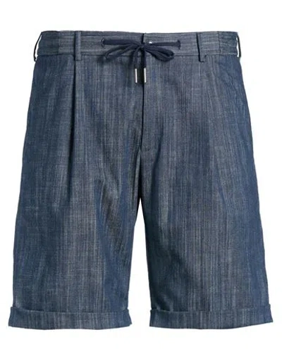 Tagliatore Man Denim Shorts Blue Size 34 Cotton, Polyester, Elastane