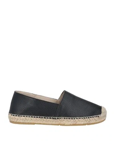 Tagliatore Man Espadrilles Black Size 9 Lambskin