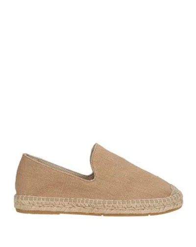 Tagliatore Man Espadrilles Light Brown Size 7 Linen In Beige