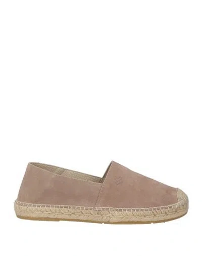 Tagliatore Man Espadrilles Light Brown Size 9 Leather In Beige