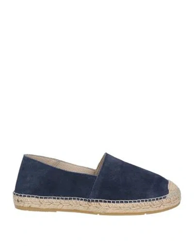 Tagliatore Man Espadrilles Midnight Blue Size 9 Leather