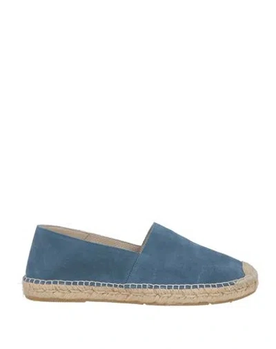 Tagliatore Man Espadrilles Pastel Blue Size 12 Lambskin