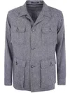 Tagliatore Herringbone Wool Jacket In Blue