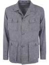 Tagliatore Herringbone Wool Jacket In Gray