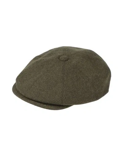 Tagliatore Man Hat Military Green Size 7 ⅛ Virgin Wool, Polyamide