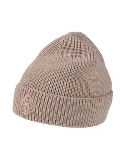 Tagliatore Man Hat Taupe Size Onesize Merino Wool In Grey