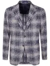 Tagliatore Plaid Single-breasted Jacket In Blue