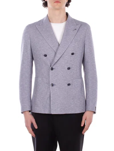 Tagliatore Man Jacket 1smj20k360029 I1042 Blue Jacket In Gray