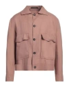 Tagliatore Amir Linen Shirt Jacket In Pink
