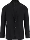 Tagliatore Single-breasted Stretch Wool Jacket With Welt Pockets And Reverse Spear Collar In Black
